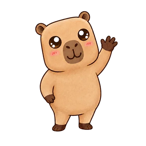 CapyMaths capybara mascot waving hello